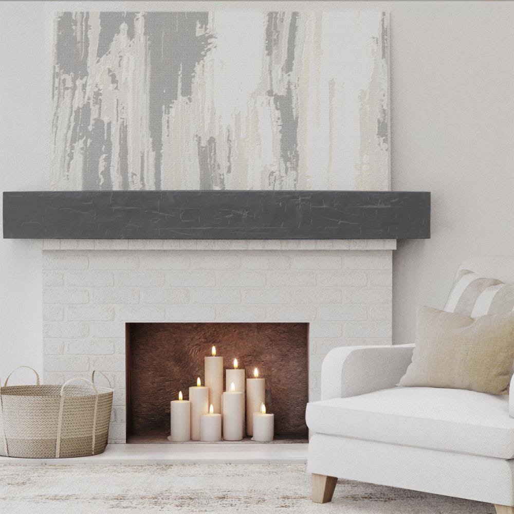 Aged Ash Hand Hewn Faux Wood Fireplace Mantel Y708240
