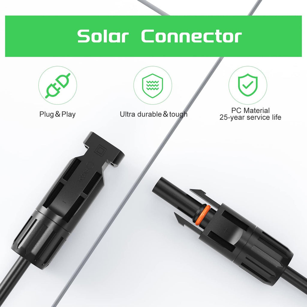 Solar Connectors 30A Y-Branch Cable Parallel Adaptor Pair for Solar Panel, Pack of 2 B9402