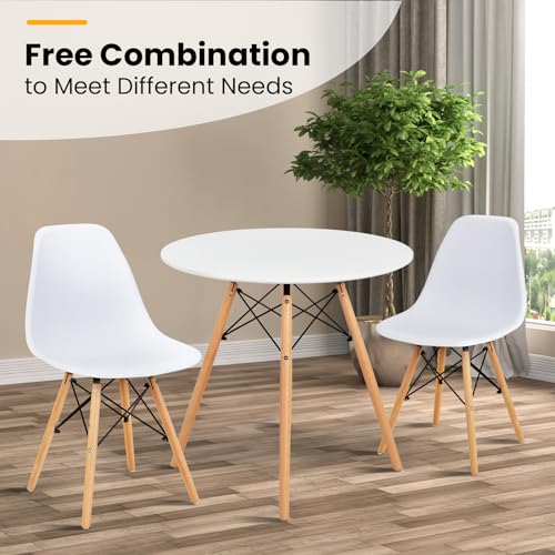 Round Dining Table and Chairs Set of 4 with Wood Legs N297482