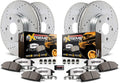 Carbon Fiber Ceramic Brake Pads and Drilled Slotted Brake Rotors R896932
