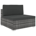 Gray Poly Rattan Sectional Middle Seat with Cushions J72022
