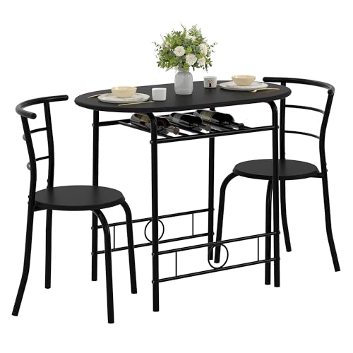 3-Piece Dining Table Set with Wine Rack Y14492