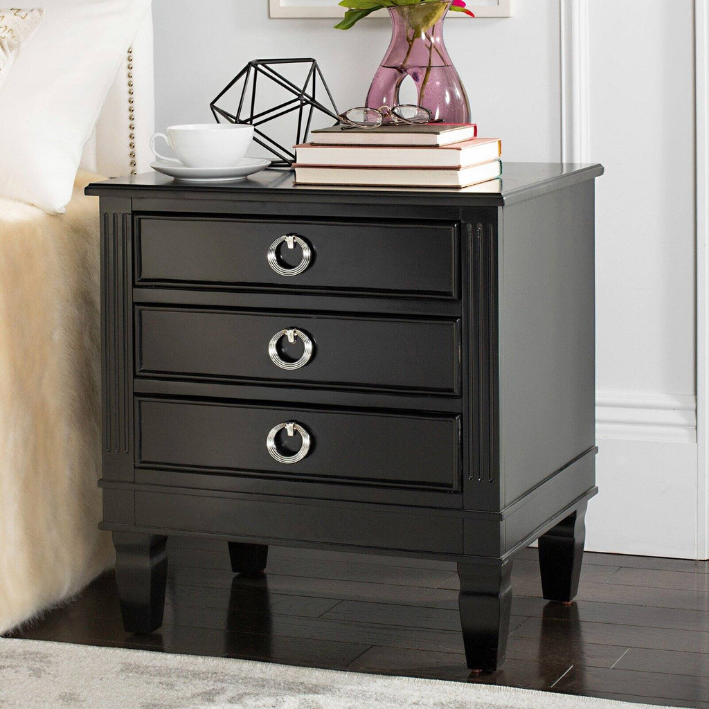 Black Three Drawer Night Stand I498743