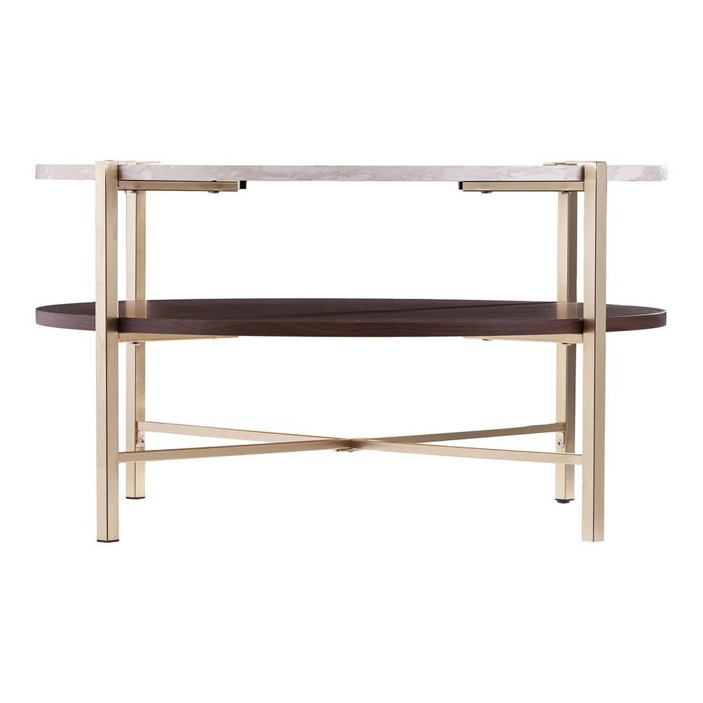 Round Faux Marble Top Cocktail Table U65464
