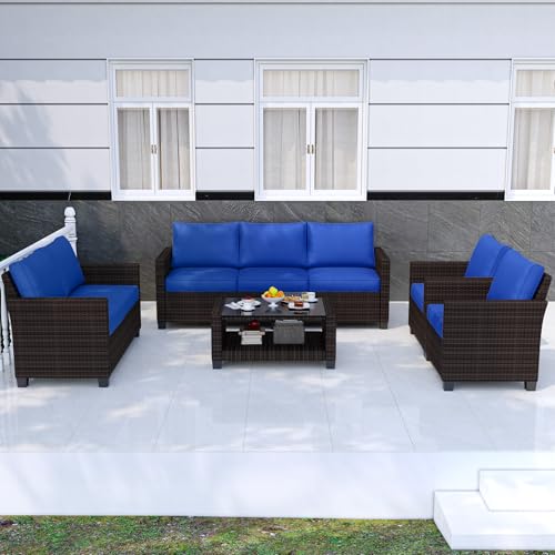 5-Piece PE Rattan Sectional Sofa Set with Storage Table I2459