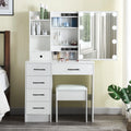White Vanity Set with Mirror & Lights T632