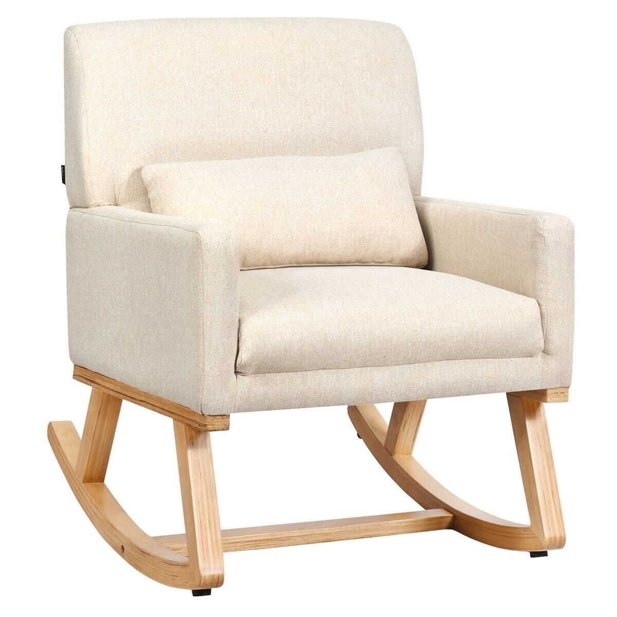 Beige Upholstered Rocking Armchair J951544