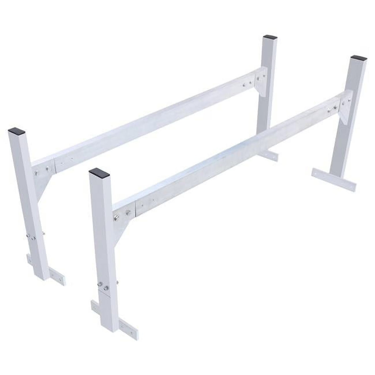 Van Roof Ladder Rack, 2 Bars Aluminum Alloy Roof Rain-Gutter Rack C710071