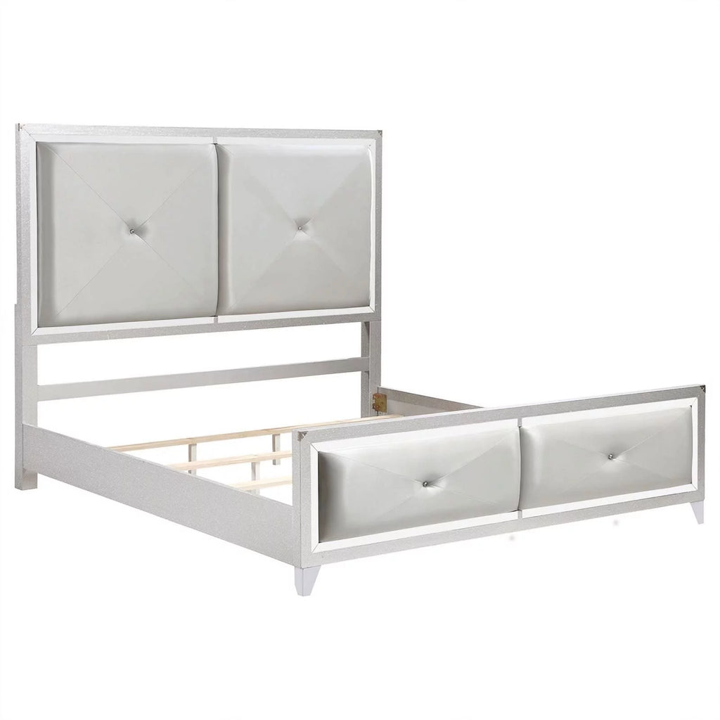 4-piece Wood Tufted Queen Bedroom Set I1328
