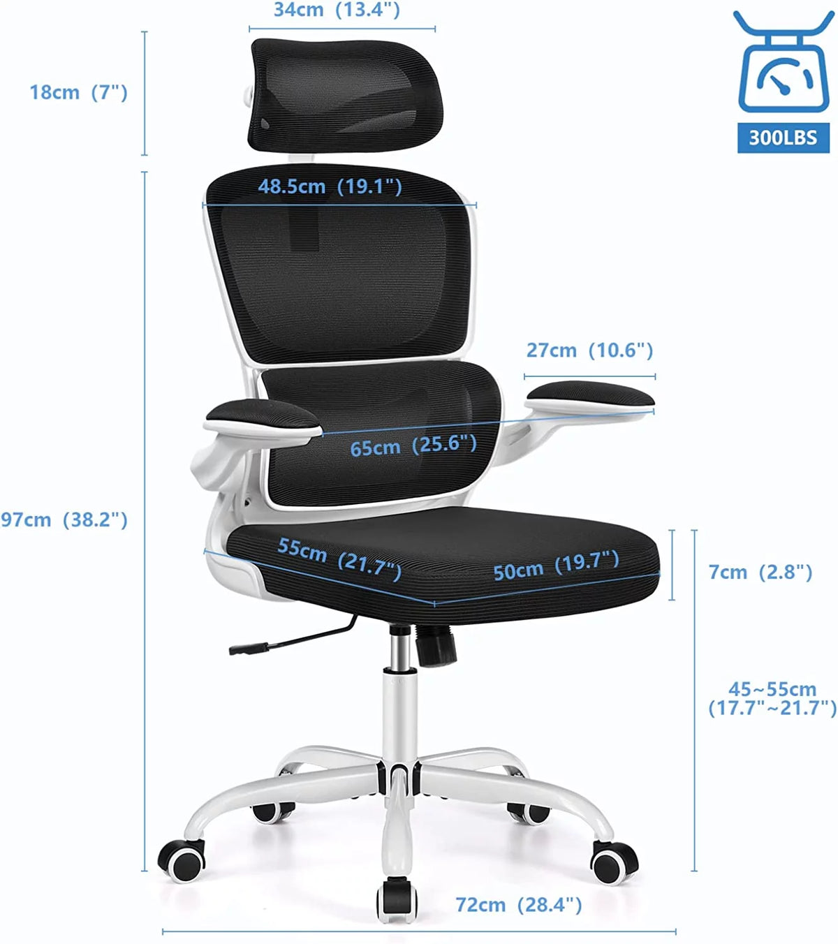 Black High Back Mesh Ergonomic Office Chair P681
