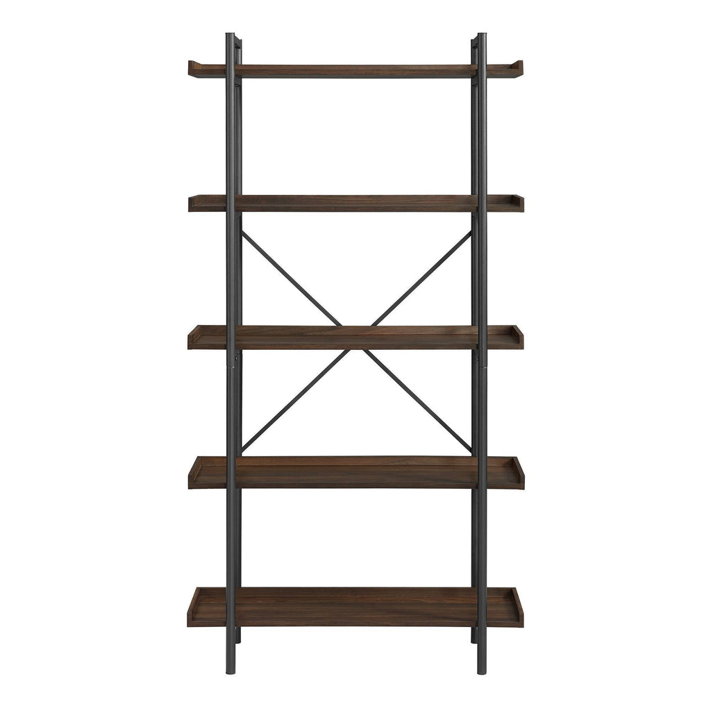 5 Tray Shelf Dark Walnut Bookshelf T7390