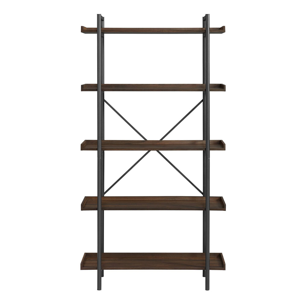 5 Tray Shelf Dark Walnut Bookshelf T7390