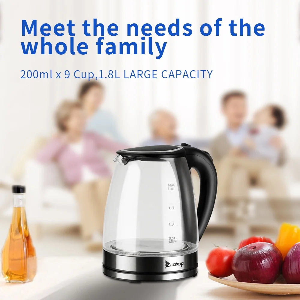 1.8L Glass Electric Kettle with Auto Shut-Off I167220