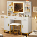 White Makeup Vanity Set with Lights and Mirror Y6111
