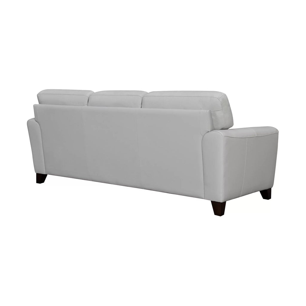 87" Dove Gray Genuine Leather Square Arm Sofa F794339
