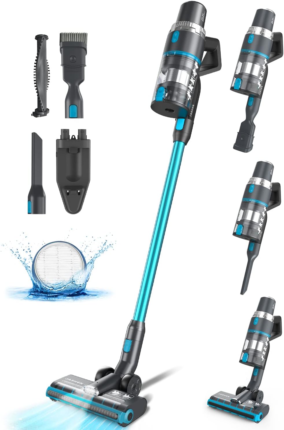 Cordless Stick Vacuum Cleaner 350W 6 in 1 Lightweight with 2500mAh Battery HEPA Filter M194525