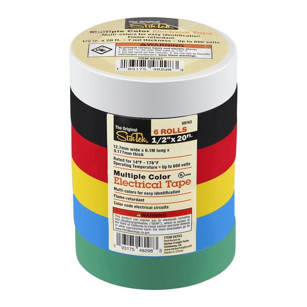 Multiple Color Electrical Tape, 6-Piece W972
