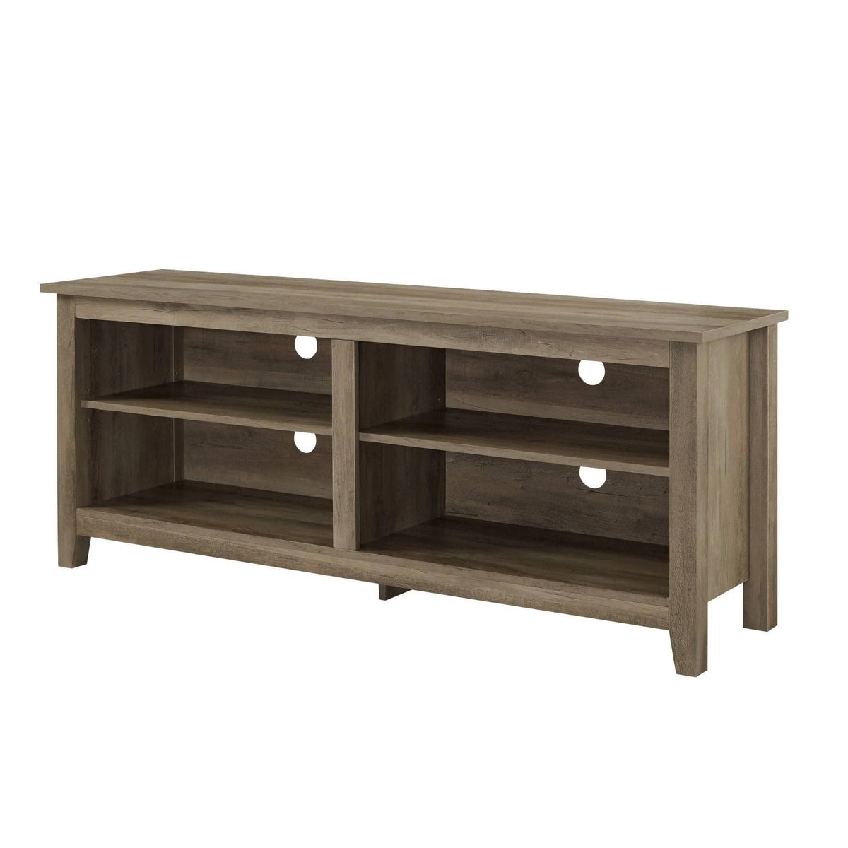 Gray Wash Wood TV Media Stand Storage Console R19350