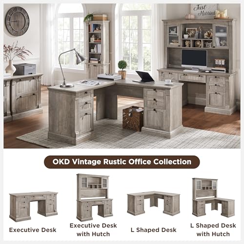 60" White Wood Executive Desk with Drawers G76069