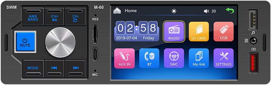 4 Inch Touchscreen Car FM Radio MP5 Player with USB AUX BT Y152