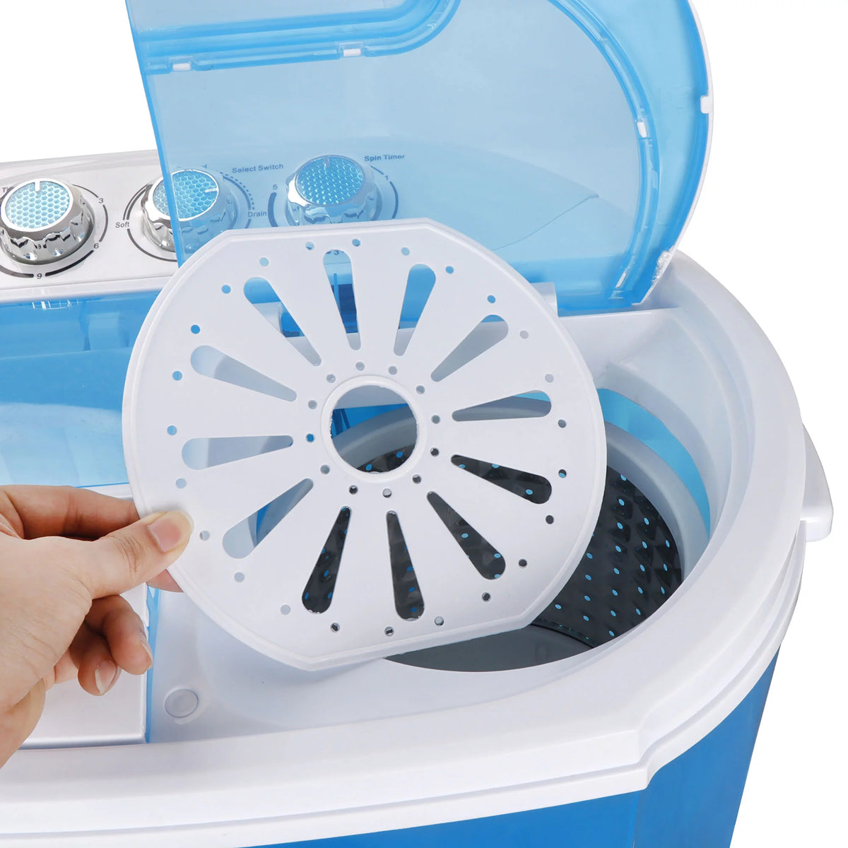 Portable Compact 10lbs Washer Blue White A350115