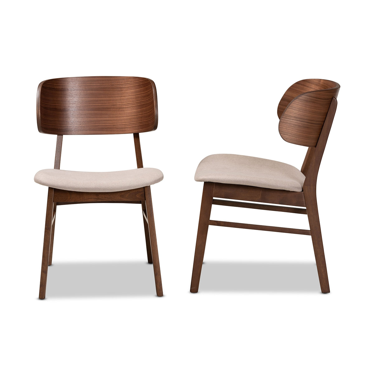 Beige Wood Dining Chair Set (2PCs) D7597