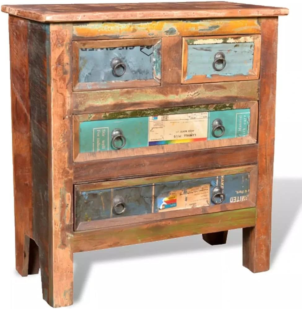 Solid Reclaimed Wood Cabinet 4 Drawers Sideboard Z2992
