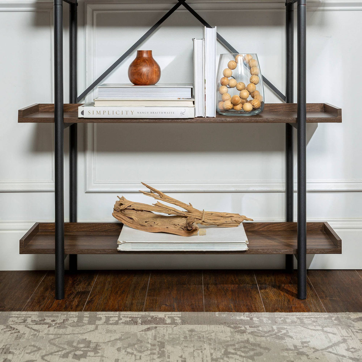 5 Tray Shelf Dark Walnut Bookshelf T7390