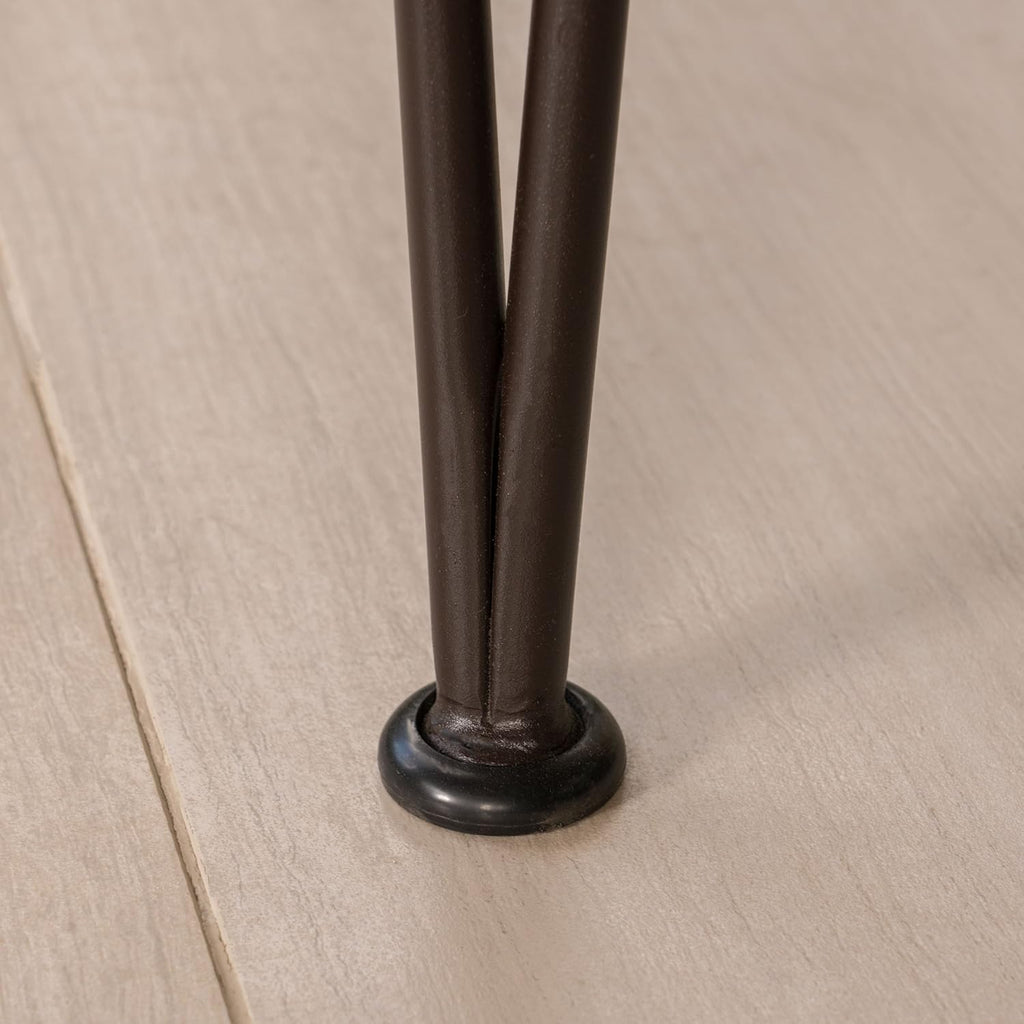 Teak Finish Acacia Wood Bar Table with Iron Frame F32824