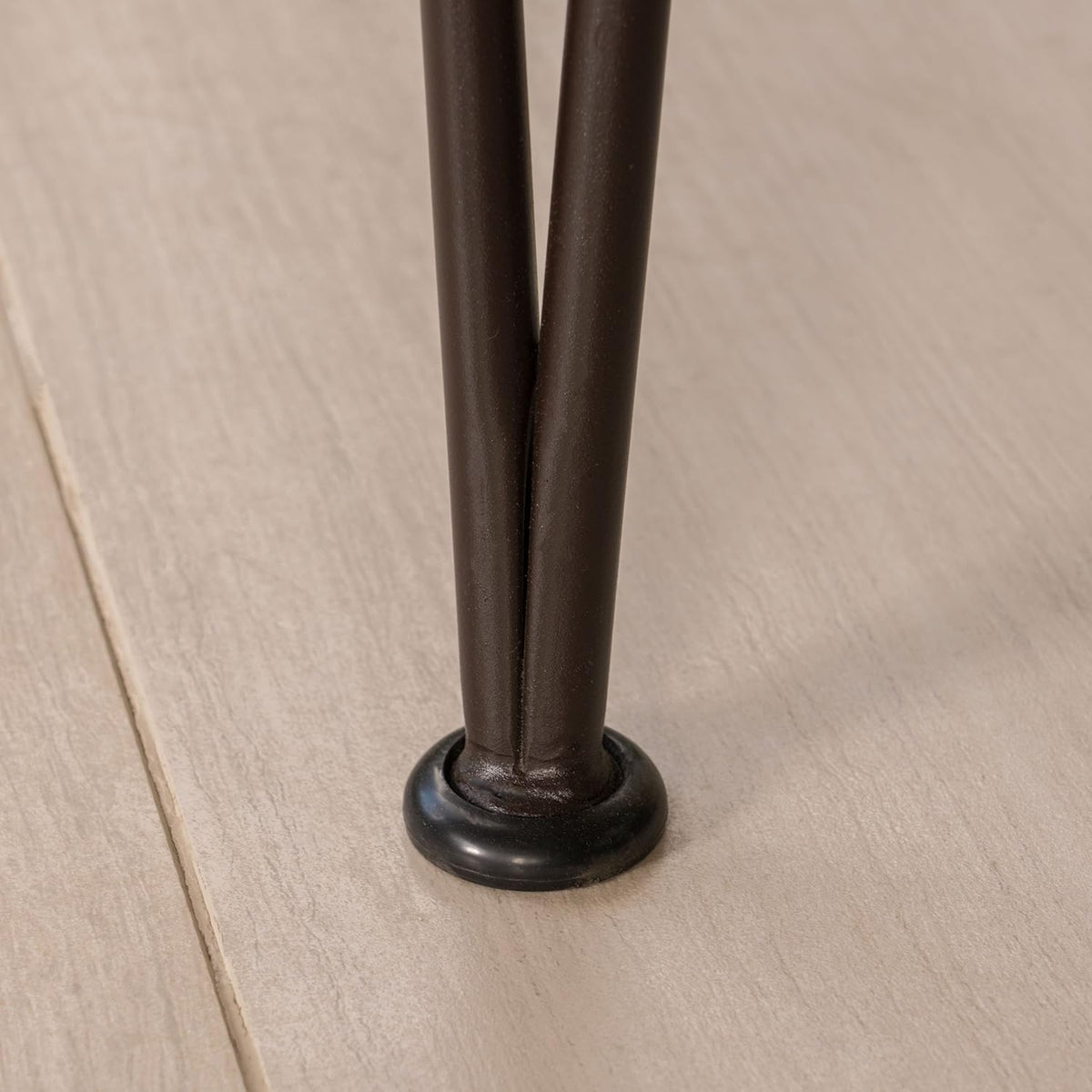 Teak Finish Acacia Wood Bar Table with Iron Frame F32824