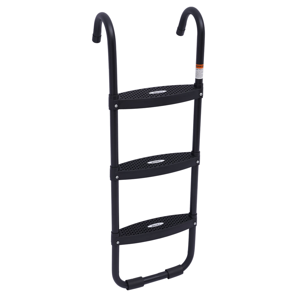 Black Trampoline Ladder 3 Wide with Anti-Slip Steps Steel 14X42in J62880
