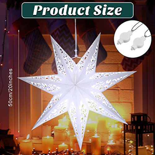 Star Paper Lanterns Lampshade with LED Light 20 Inches Warm Yellow F8750