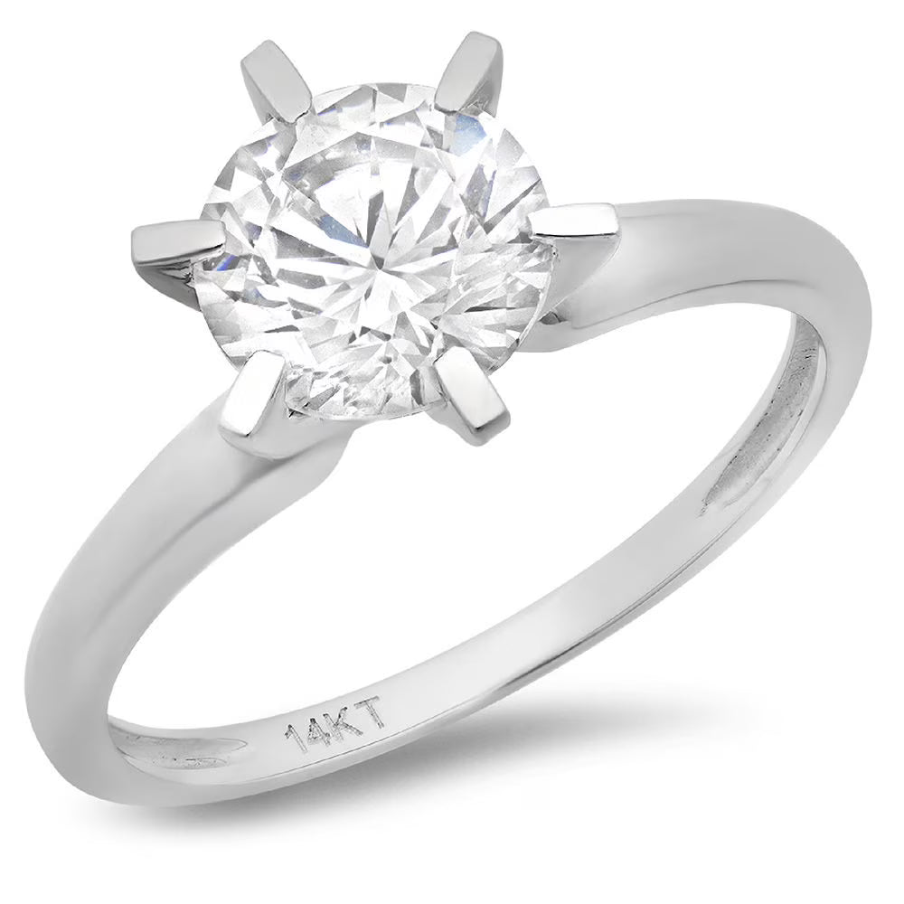 18K White Gold Solitaire Engagement Ring A3320