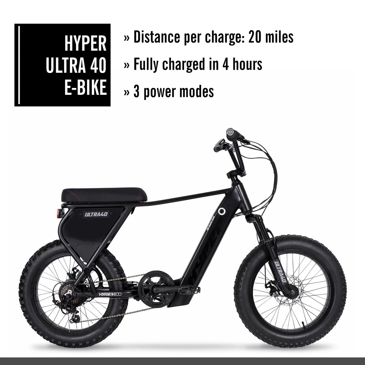 20 36V 250W Electric Bike Matte Black R83805