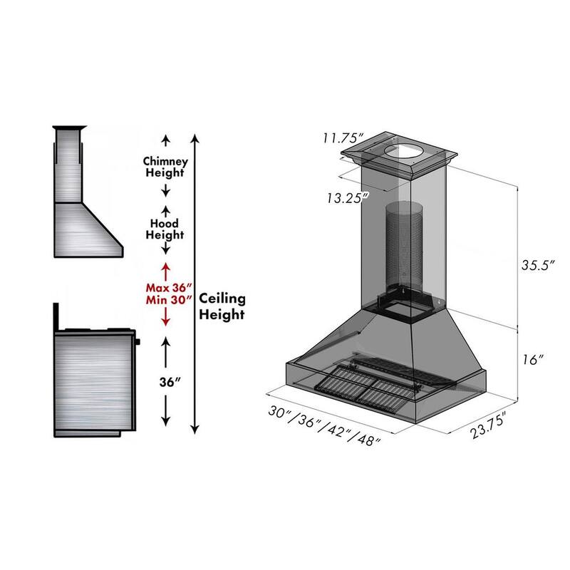 30 in. 400 CFM Ducted Wall Mount Range Hood L93226