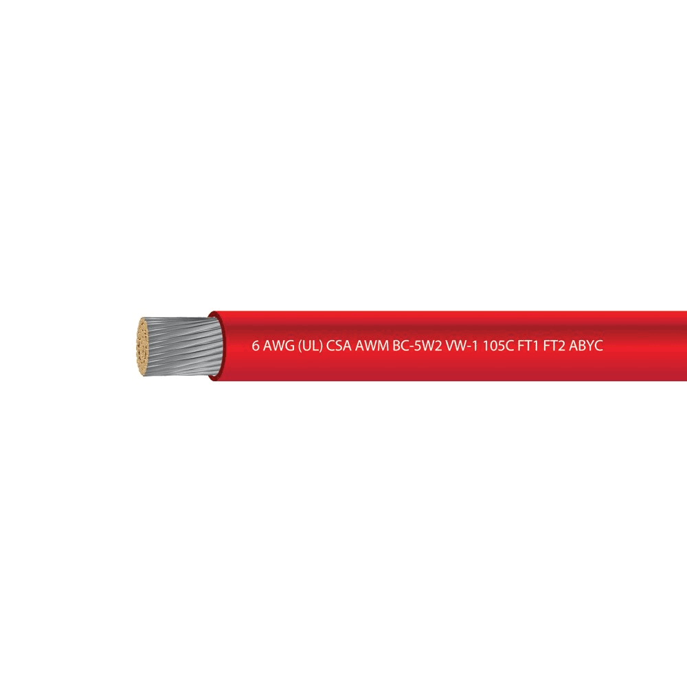 6 AWG Marine Grade Tinned Copper Boat Battery Cable 600 Volts Red 50 Feet E9217