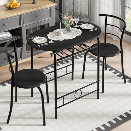 3-Piece Dining Table Set with Wine Rack Y14492