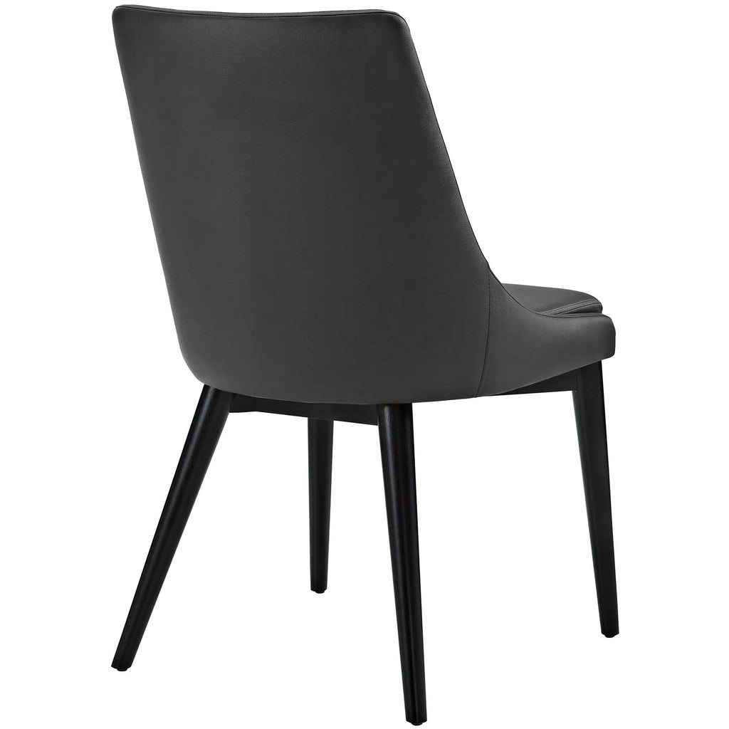 Vegan Leather Dining Chair in Black W3017