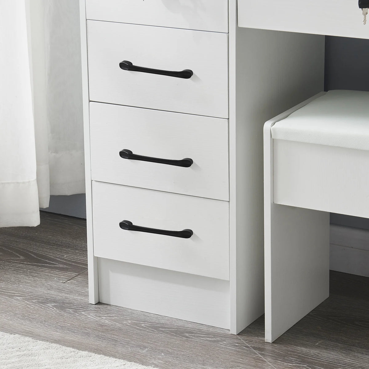 White Vanity Set with Mirror & Lights T632