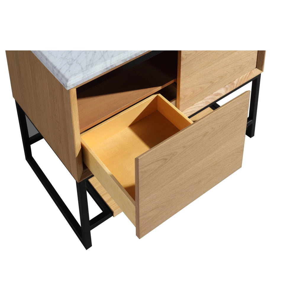 36" Oak Wood and Stainless Steel Cabinet G954325