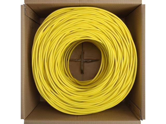 Cat6 Cable CMR Copper Riser UTP 23AWG 550mhz Network Ethernet 1000ft Yellow Bulk U292