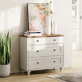 White 3 Drawer Wood Dresser D58393