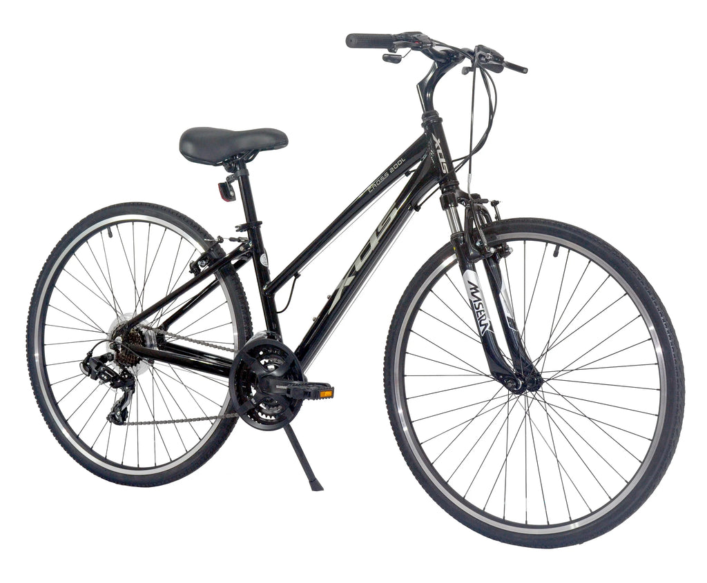 Women's 700C Hybrid Bike, Shiny Black, 17" E191197
