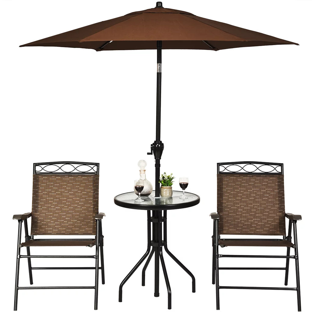 3PCS Bistro Set with Folding Chairs Table W72759