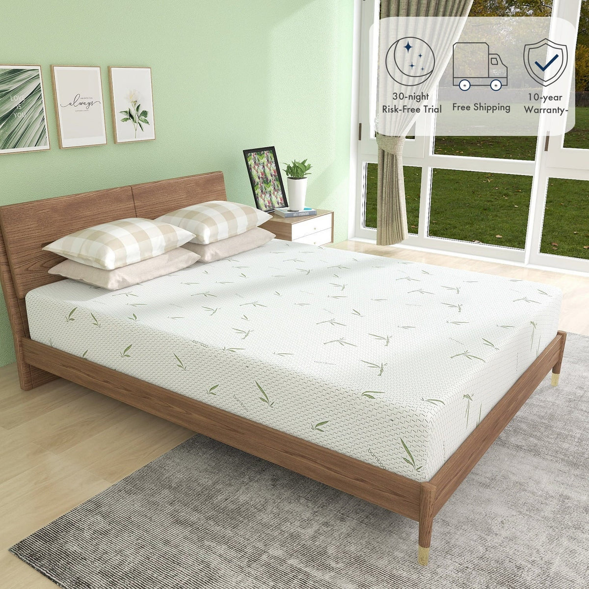 Queen 10 inch Memory Foam Mattress J768098