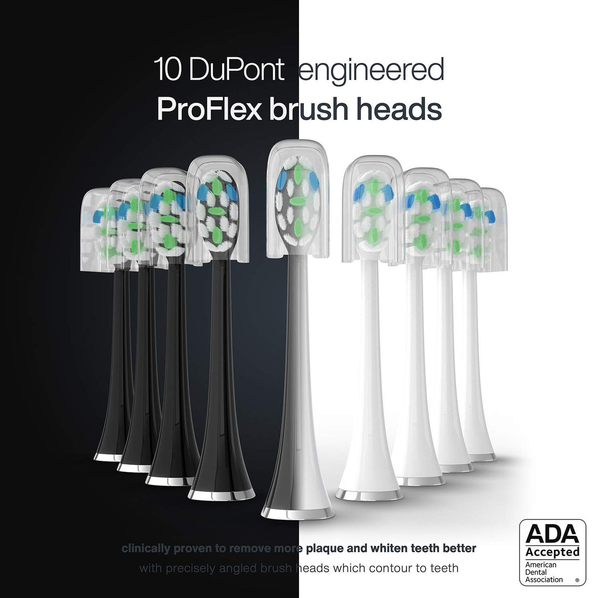 Electric Smart Toothbrush with 4 Modes, UV Sanitizing Base, 10 Brush Heads, 2 Travel Cases, Pack of 2 H85157