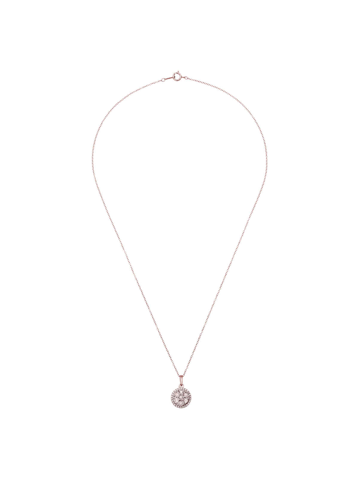 14kt Rose Gold-Plated Sterling Silver Diamond Pendant & Earring Set T181