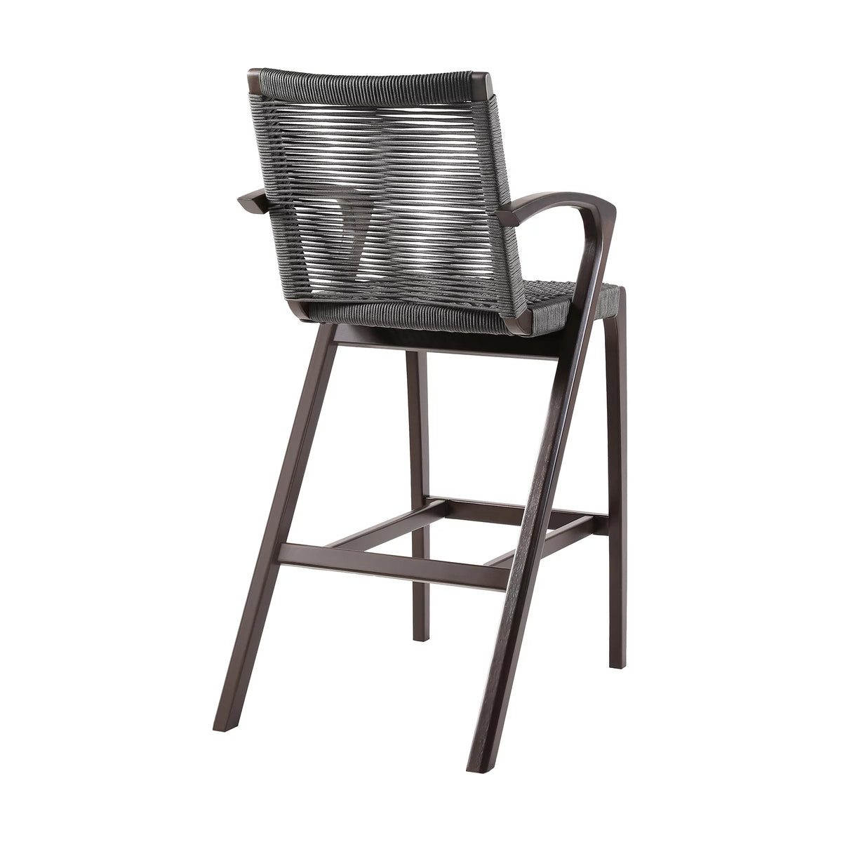 30" Outdoor Wood & Rope Bar Stool U86790