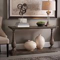 Smoked Barnwood Brown Wood Console Table X7185