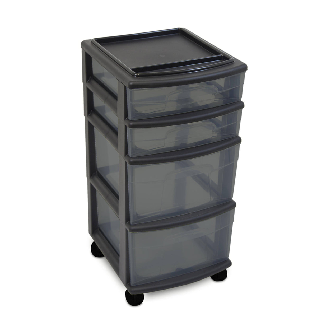 4 Drawer Black Storage Chest D811